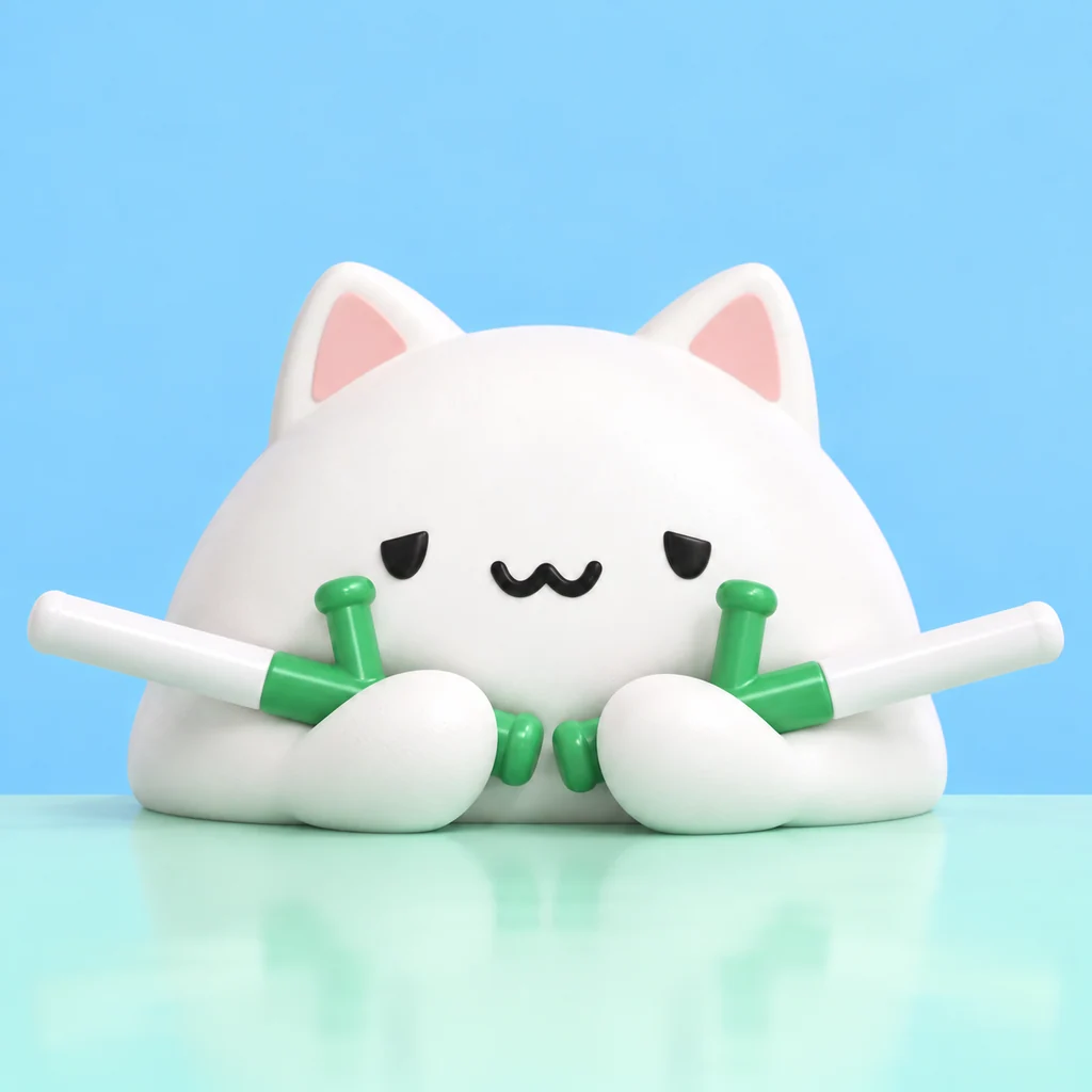 Sleepy Bongo Cat resting with both stonkbatons